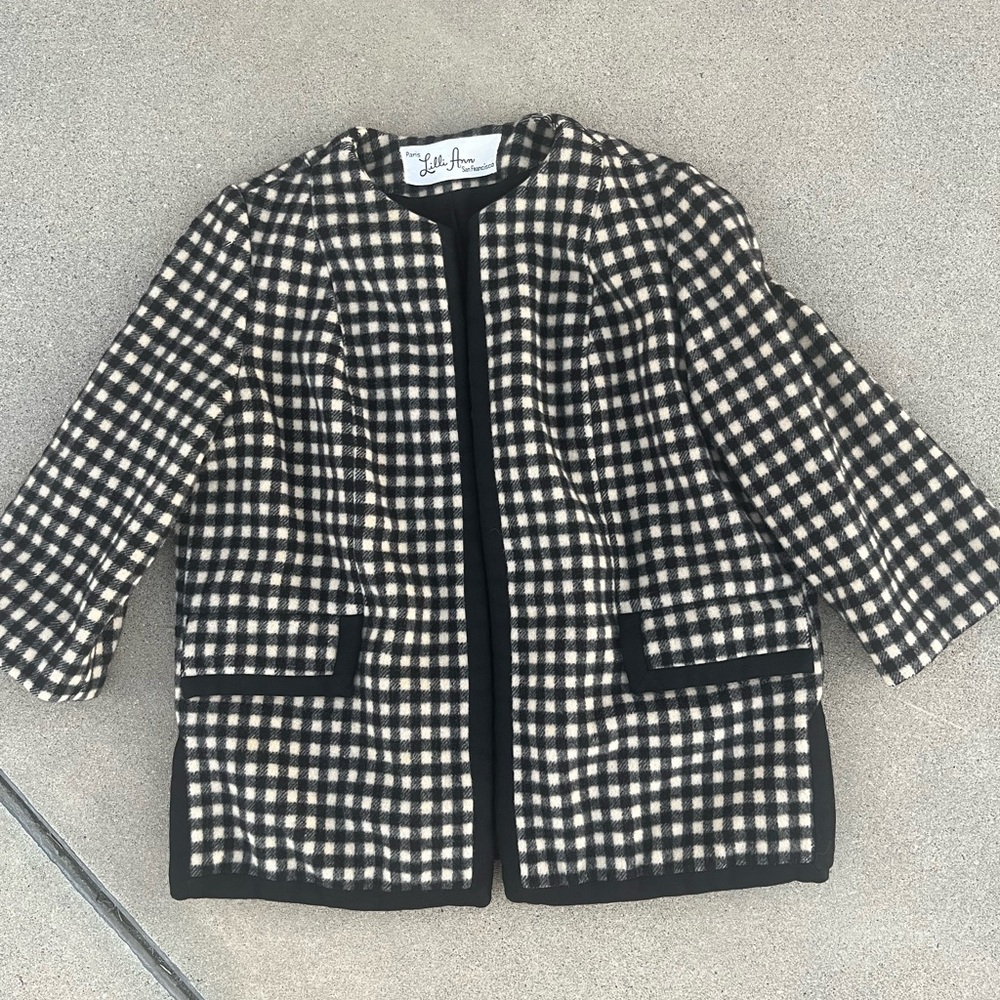 Vintage Lilli Ann Annette Wool Blend Jacket Blazer Coat Large Rare 1960s